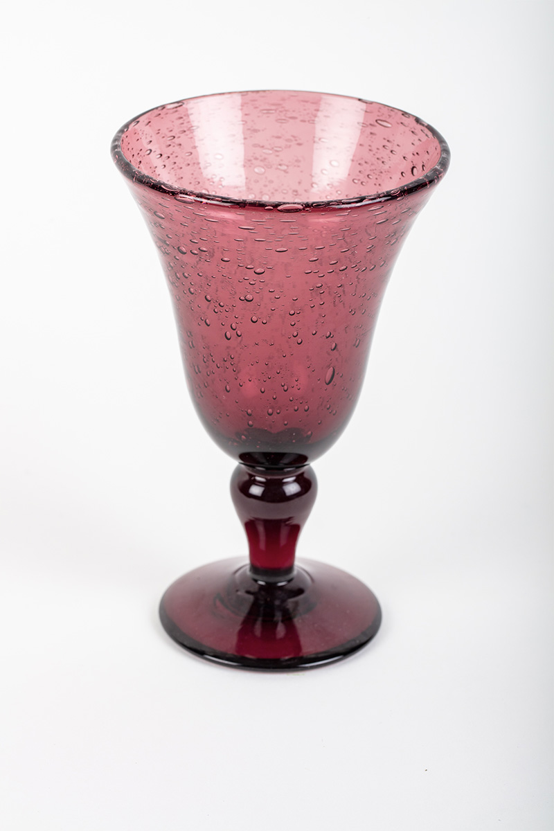 BIOT : Partie de service de verres en verre soufflé bullé comprenant 18