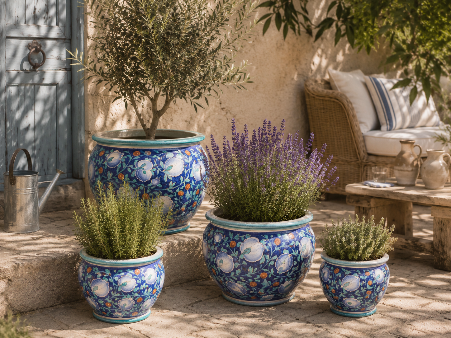 Blue Pomegranate Planter SM - Image 2